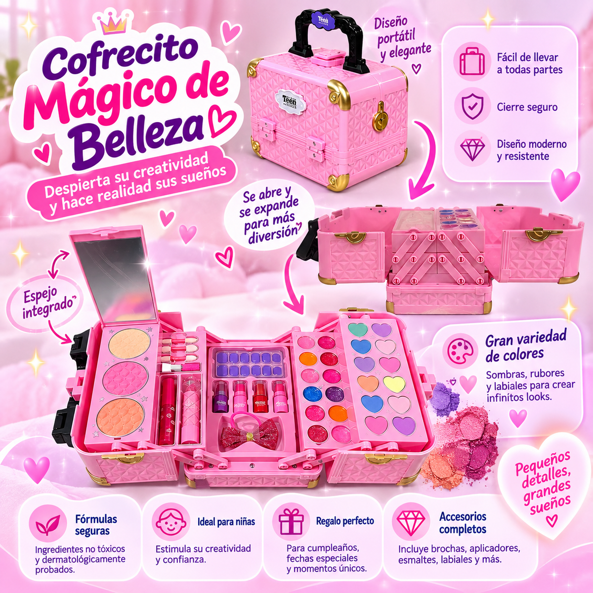 🎀 Cofrecito Mágico de Belleza™ ✨- ✨ Despierta su creatividad, estimula su imaginación y regálale momentos de diversión inolvidables. 💕
