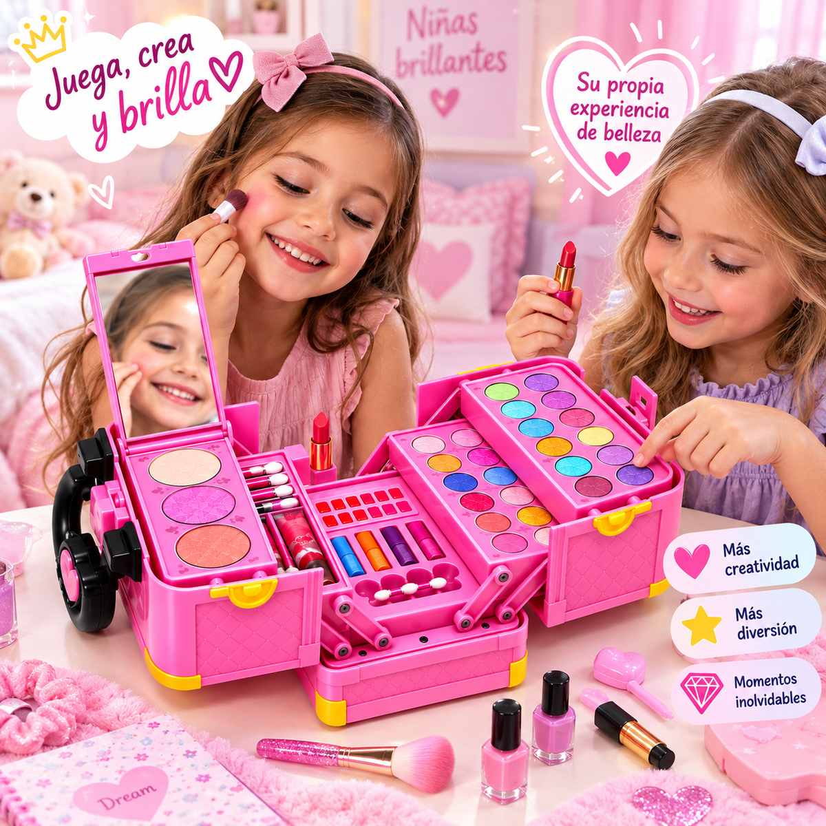 Cofre de Belleza Infantil™ - Su primer maletín de belleza y diversión 🎀