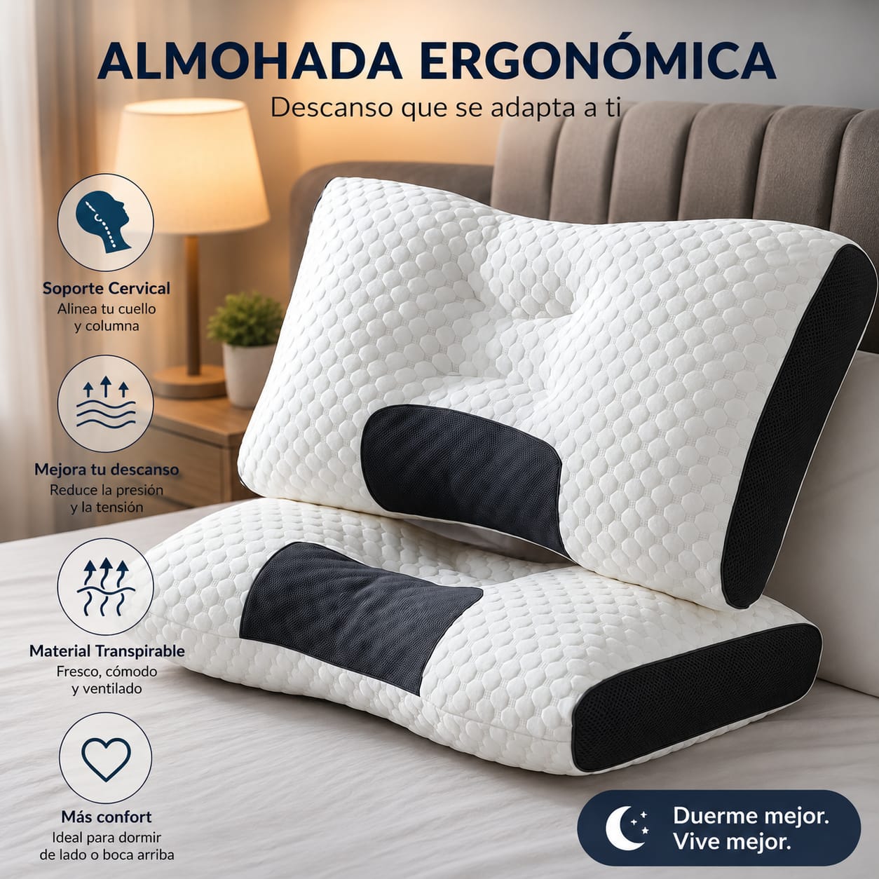 OrthoSleep™  - Almohada Cervical (Memory Foam) 😴😴😴
