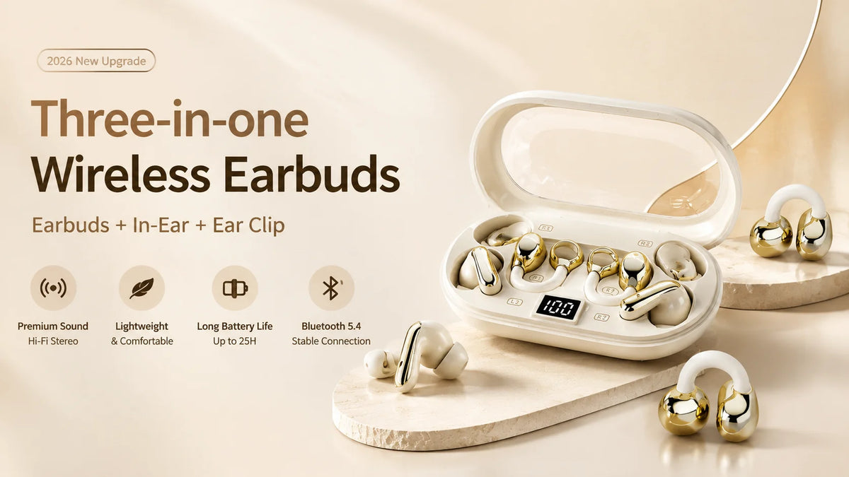 Auriculares inalámbricos de tres estilos: para dormir, para hacer deporte y para uso intrauditivo (3 en 1).