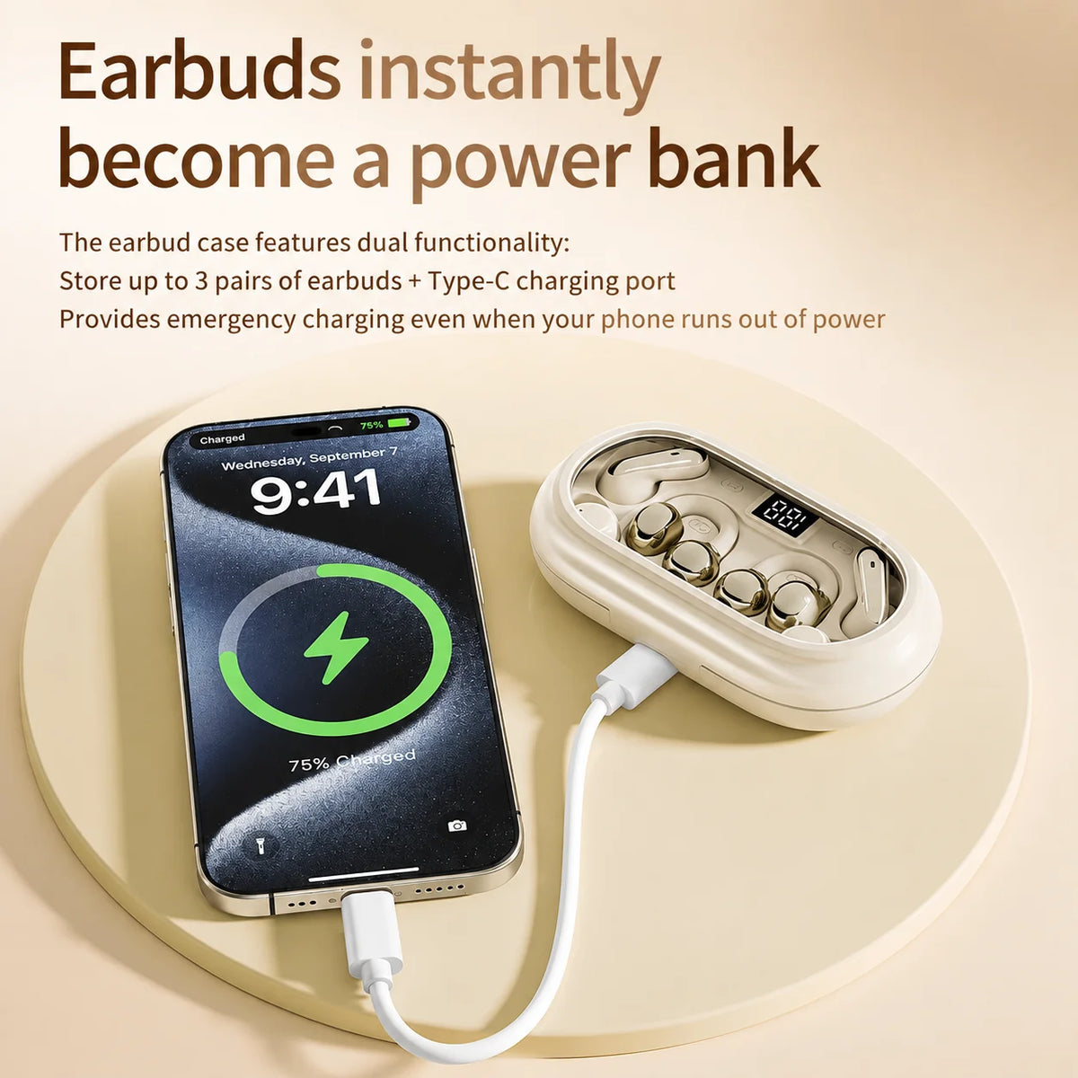 Auriculares inalámbricos de tres estilos: para dormir, para hacer deporte y para uso intrauditivo (3 en 1).