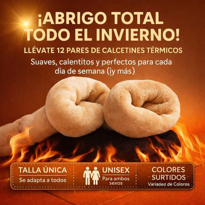 Calcetines Térmicos para Invierno❄️ | Pack x12 Pares colores Surtidos