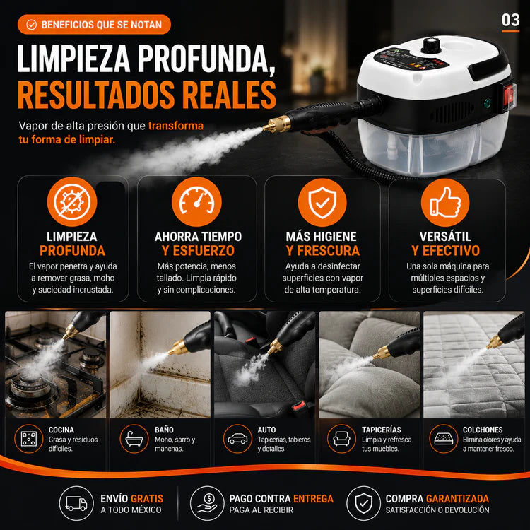 LIMPIADOR A VAPOR MULTIFUNCIONAL DE ALTA PRESION🌟