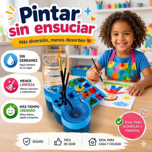 Limpiador de Pinceles Automático 6 en 1 🖌️+ Bandeja de pintura