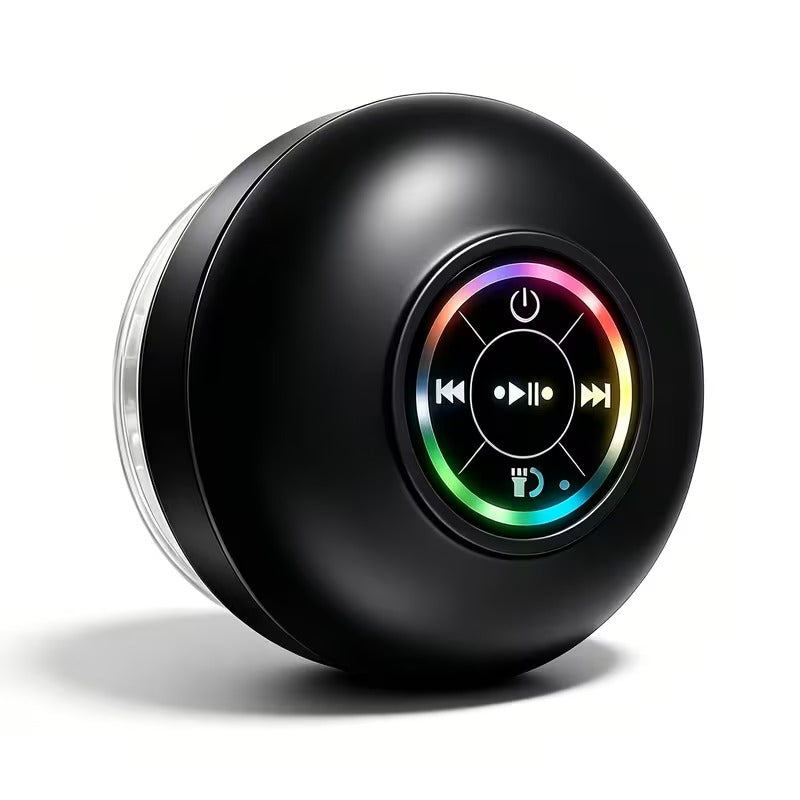 AquaBeat™ — Parlante Bluetooth para Ducha con Luz LED