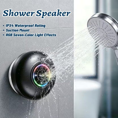 AquaBeat™ — Parlante Bluetooth para Ducha con Luz LED