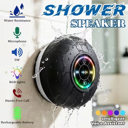 AquaBeat™ — Parlante Bluetooth para Ducha con Luz LED